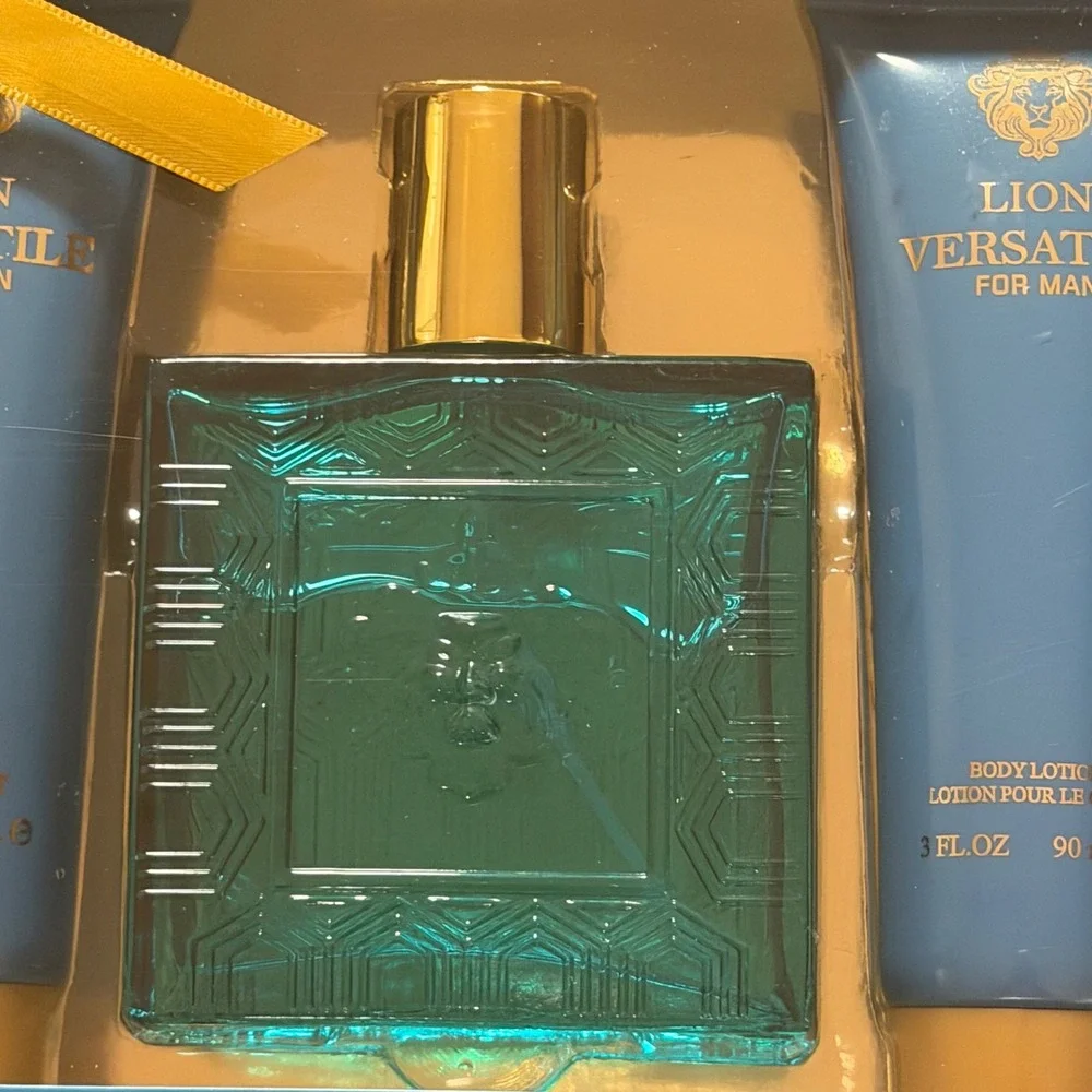 Lion Versatile For Man EBC Collection Fragrance Gift Set 3.4oz Spray Lotion Gel